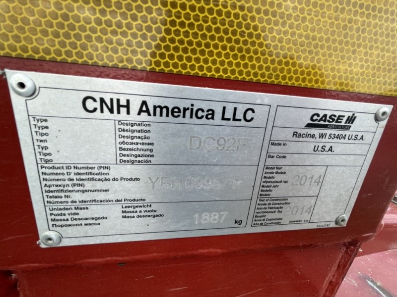 2014 CASE IH DC92F DISC MOWER CONDITIONER