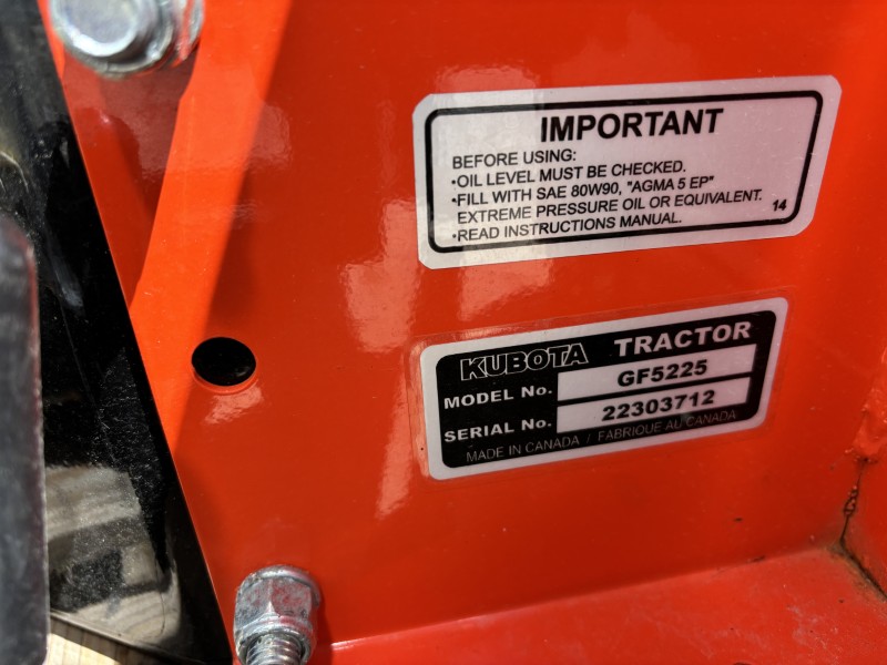 2024 KUBOTA GF1800-R FRONT MOUNT MOWER WITH SNOWBLOWER