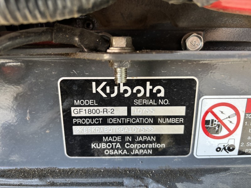 2024 KUBOTA GF1800-R FRONT MOUNT MOWER WITH SNOWBLOWER