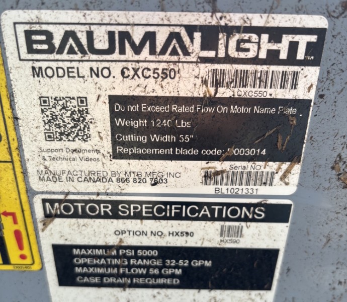 2025 BAUMALIGHT CXC550 MULCHER FOR EXCAVATOR