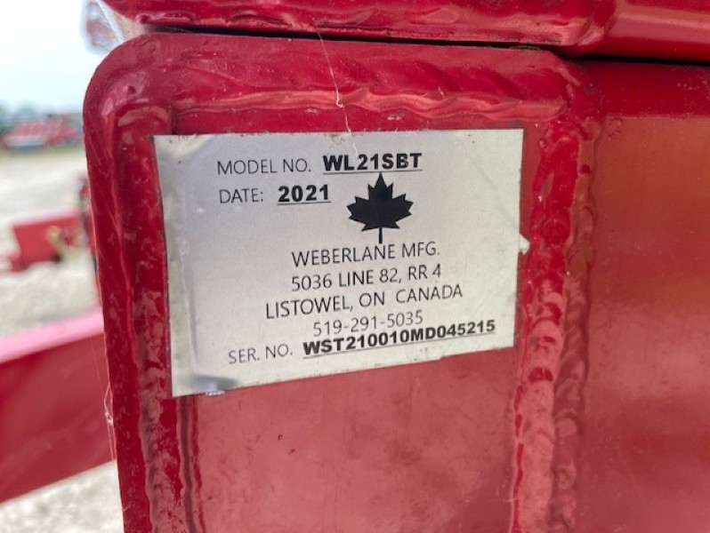 2021 WEBERLANE 21T DUMP WAGON