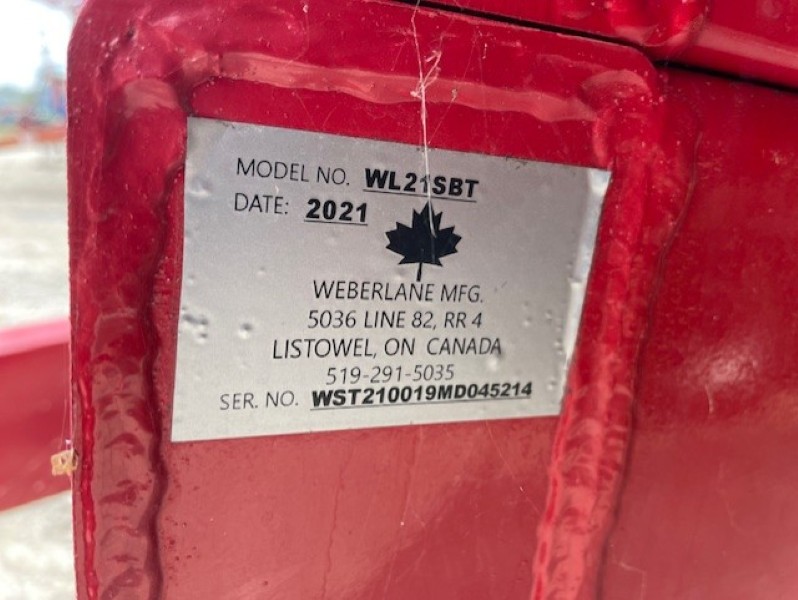 2021 WEBERLANE 21T DUMP WAGON