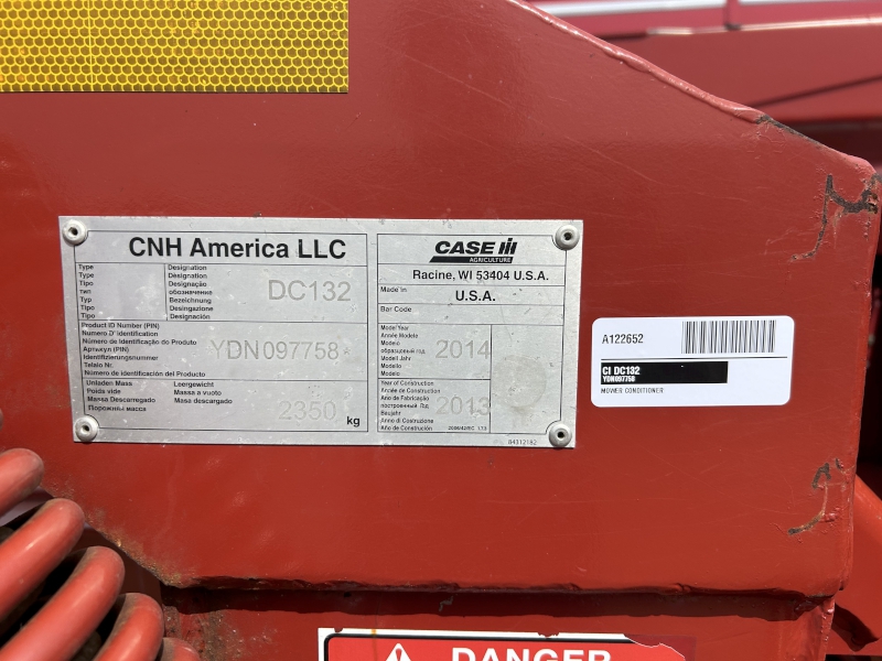 2014 CASE IH DC132 MOWER CONDITIONER