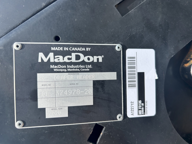 2020 MACDON FD135 FLEX DRAPER HEAD