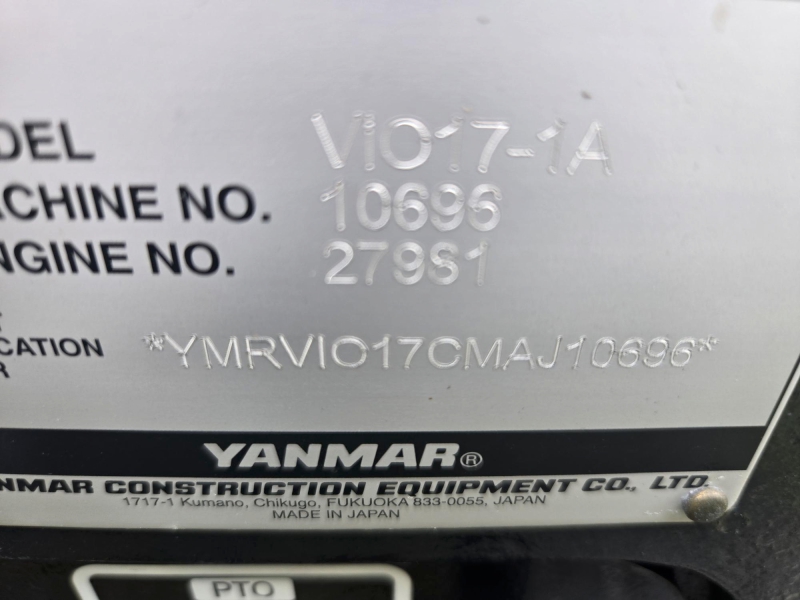 2021 YANMAR VIO17 MINI EXCAVATOR