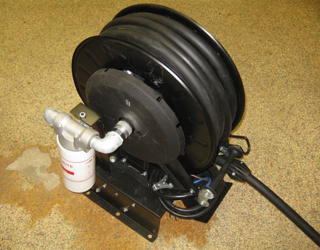 Parts and Tires  12V Oil/Diesel/Water Pump with Hose Reel Photo