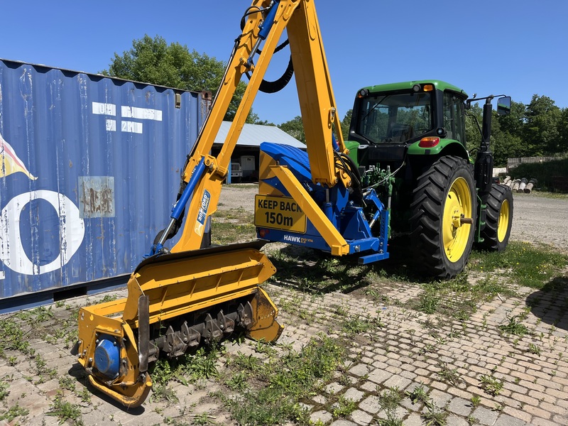 John Deere 6120M Tractor Loader with Bomford Boom Mower