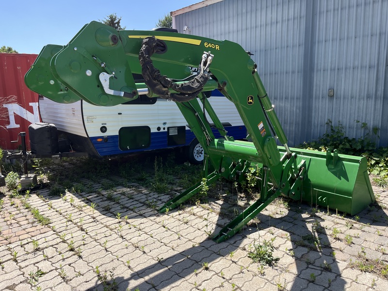 John Deere 6120M Tractor Loader with Bomford Boom Mower
