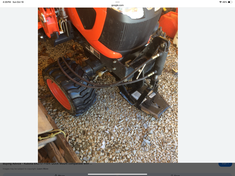 Kubota BX2200 front hitch for blade/sweeper