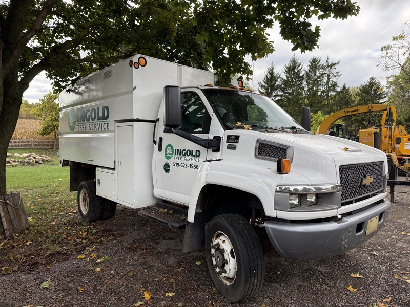 Chev 5500 Truck w/woodchip box for sale 