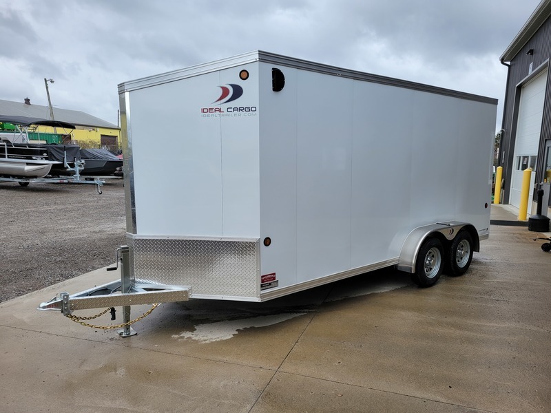 2026 7x16 Ideal Cargo Enclosed Trailer (White)