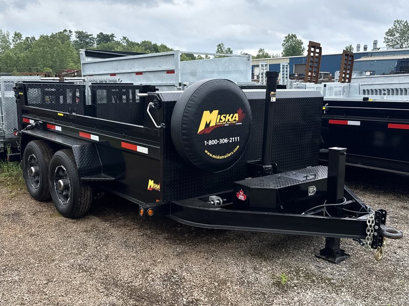 2026 Miska 7 Ton Contractor Dump Trailer with Hydraulic Ramps & Jack