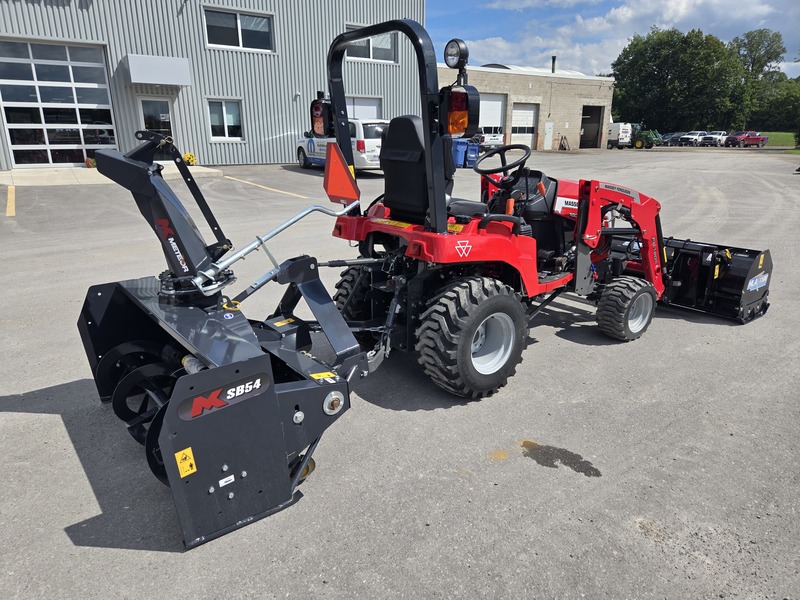 Tractors  Massey Ferguson 1GC.25 Tractor with Snowblower and Snow Pusher Combo Photo